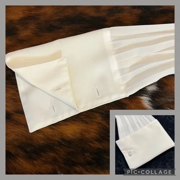 EUC-Josephine Chaus Petite-Long Sleeve Blouse/French Cuffs-8 (Petite) - Picture 8 of 11